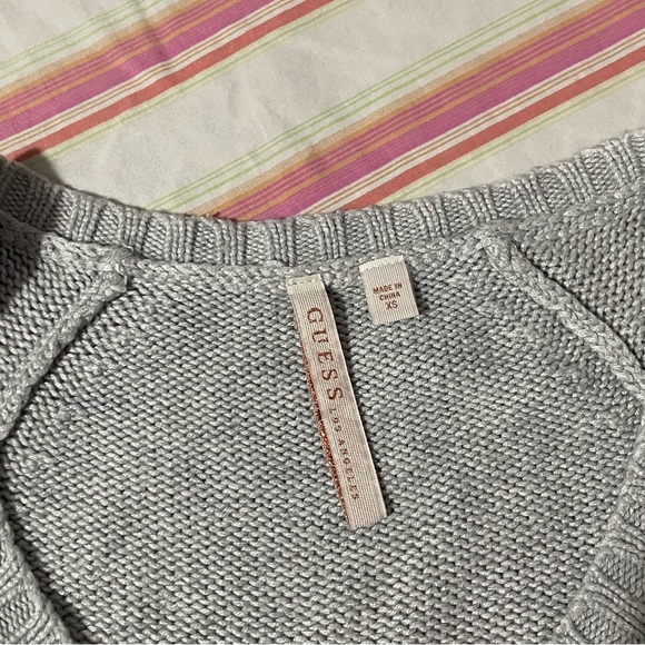 Guess distressed grey sweater in XS. Open shoulders. - Picture 2 of 4